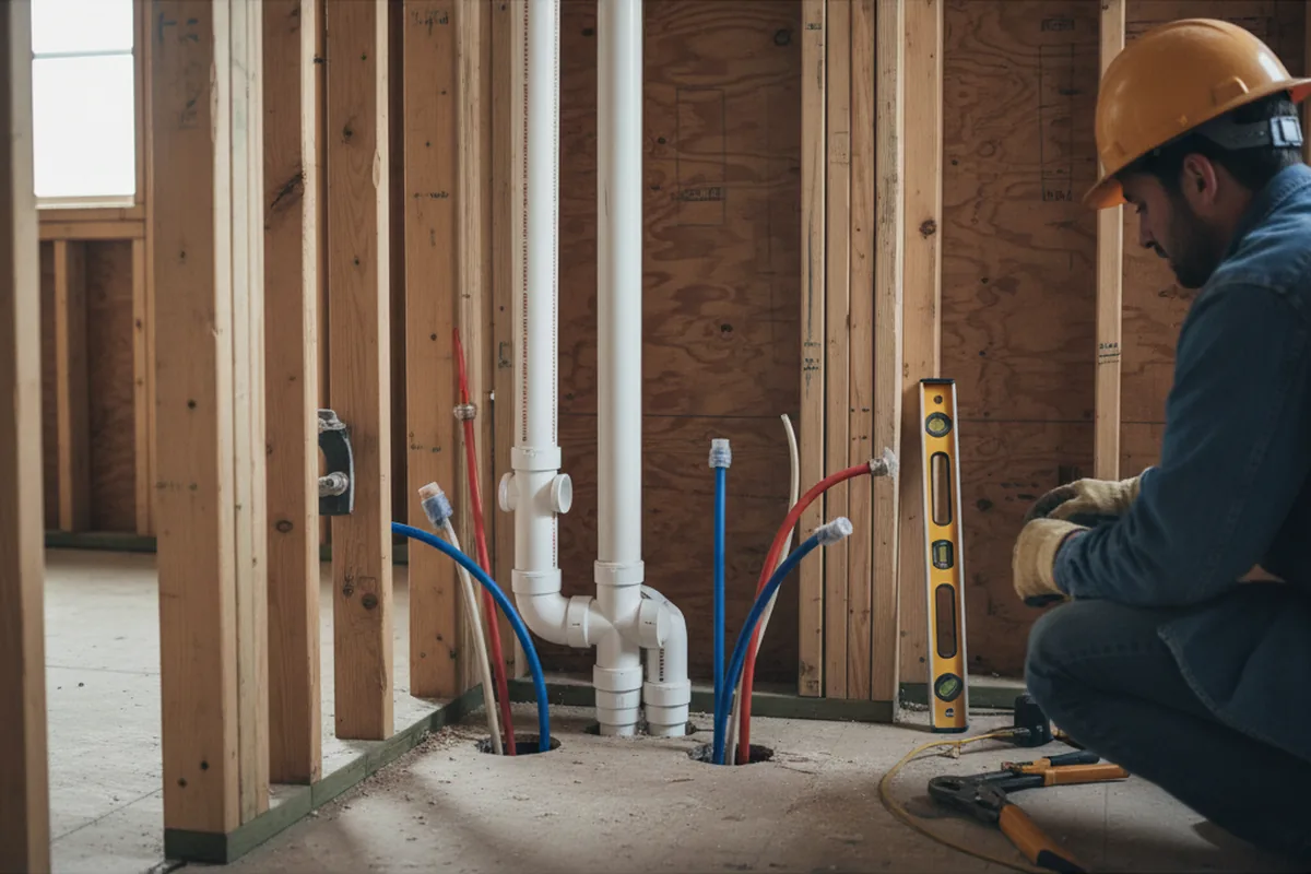 Drain and supply rough-in during Garbage Disposal Repair in East Schodack